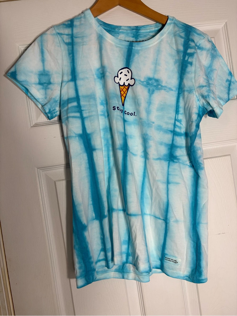 Life Is Good Blue Tie-Dye Ice Cream Graphic Tee